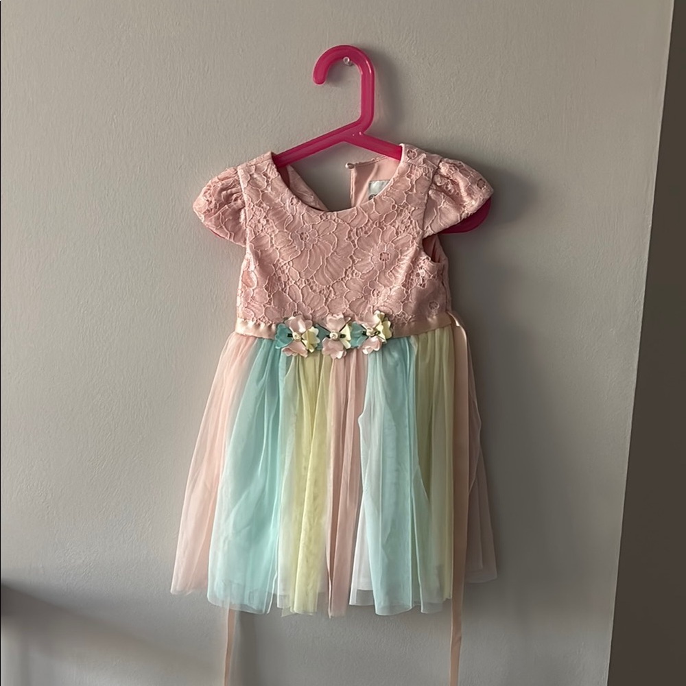 Rare Editions Pink Lace Dress